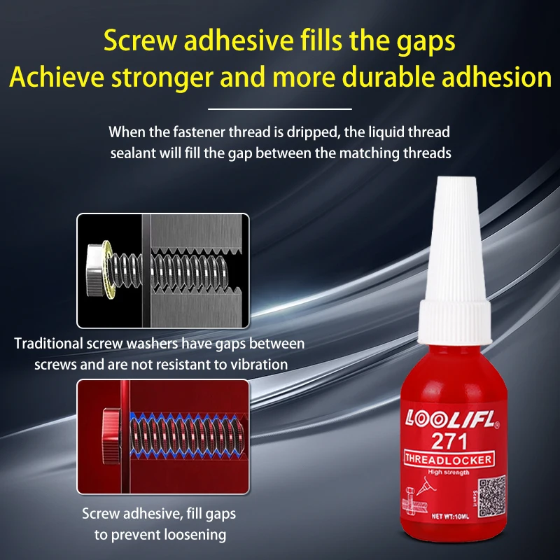 

Клей для ниток средней прочности, 10 мл, клей для синей нити, клей для синей нити 242, анаэробный клей для фиксации.