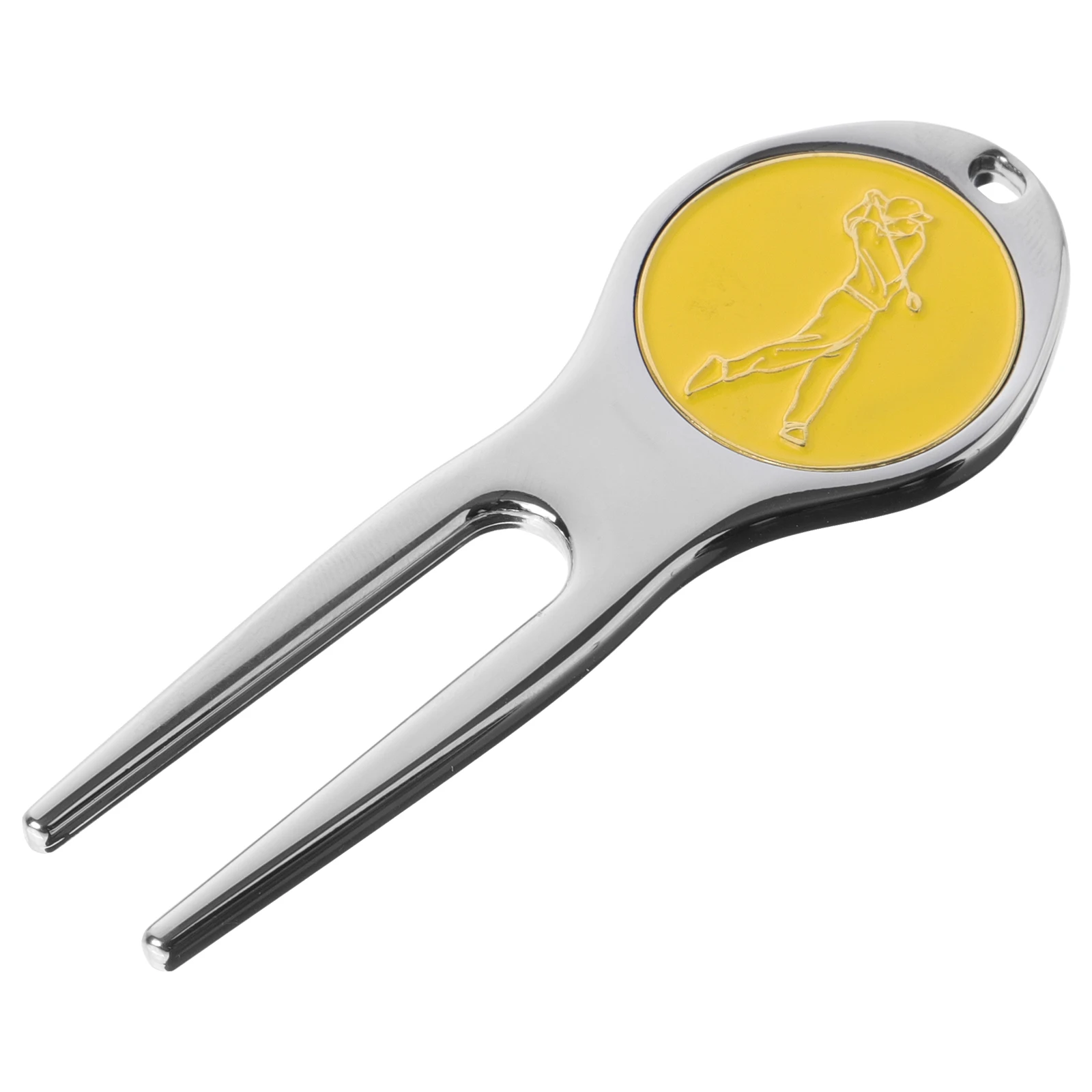 

Golf Divot Zinc Alloy Repair Fork Yellow Golfs Divot Repairing Tool Portable Metal Accessories Marker For Golfing Gifts