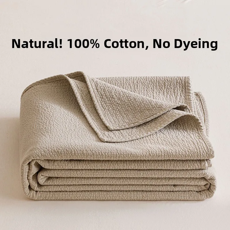 

Плотное одеяло из чистого хлопка, неокрашенное, многофункциональное, комфортное, мягкое на ощупь, для дома и путешествий.