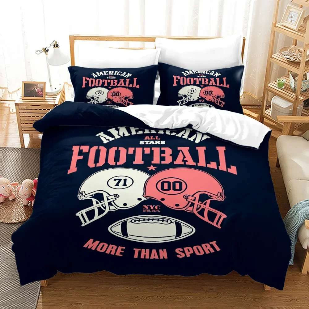

Football Rugby Game Sports Enthusiasts Athletes Comfortable Duvet Quilt Cover Pillowcase Bedding Set Children Bedroom Decoration