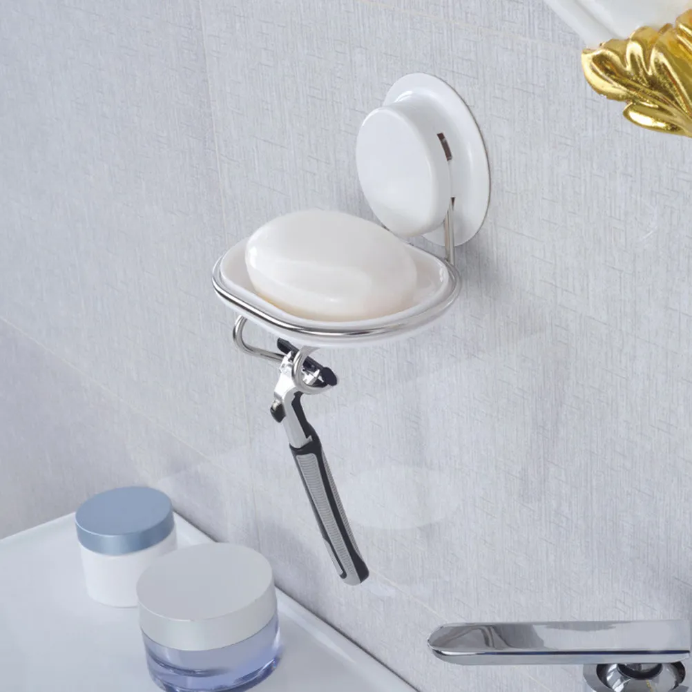 

Removable Suction Soap Dish Holder for Bathroom Shower Tile Glass Surface High Strength Plastic Soap Holder Bathroom Accessories