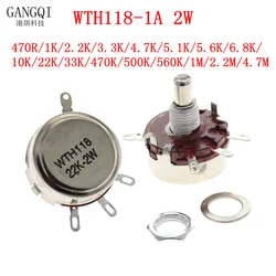 1PCS WTH118 1K 4.7K 10K 47K 100K 220K 330K 470K 1M Ohm 1A 2W Potentiometer Variable Resistor VR Resistance DIY Electronic