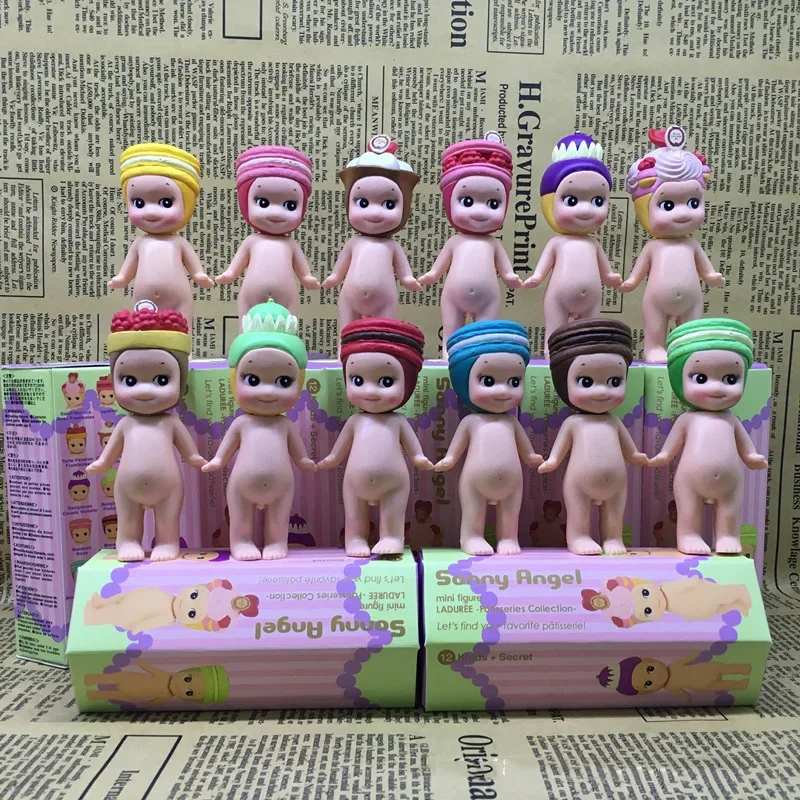 8 CM Kawaii Macarons Dessert Sonny Angel Action Figure Dolls Original Ornaments Toys Limited Edition Gift Kids 1 PCS Randomly