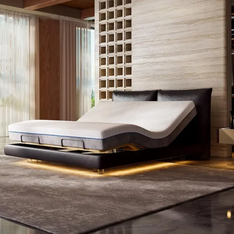 Luxury Adjustable Home Double Bed Separable king Size Soft Bed Wireless Remote Control with Light Smart Bed