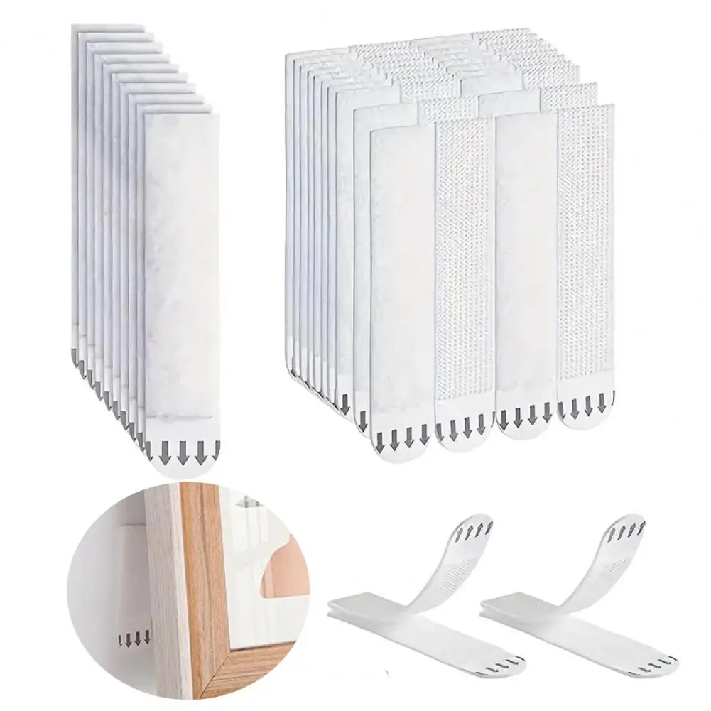 12 Pairs Picture Hanging Strip Sticky Picture Hanger Removable No Nails Photo Frame Mounting Artwork Poster Wall Hanging Tape