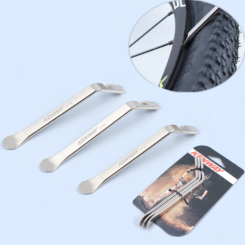 3pcs Cycling Mountain Bike Road Bicycle Metal Alloy  Steel Wheel Tyre Tire Levers opener Sliver cured Bicycle Repair Tool Hooks