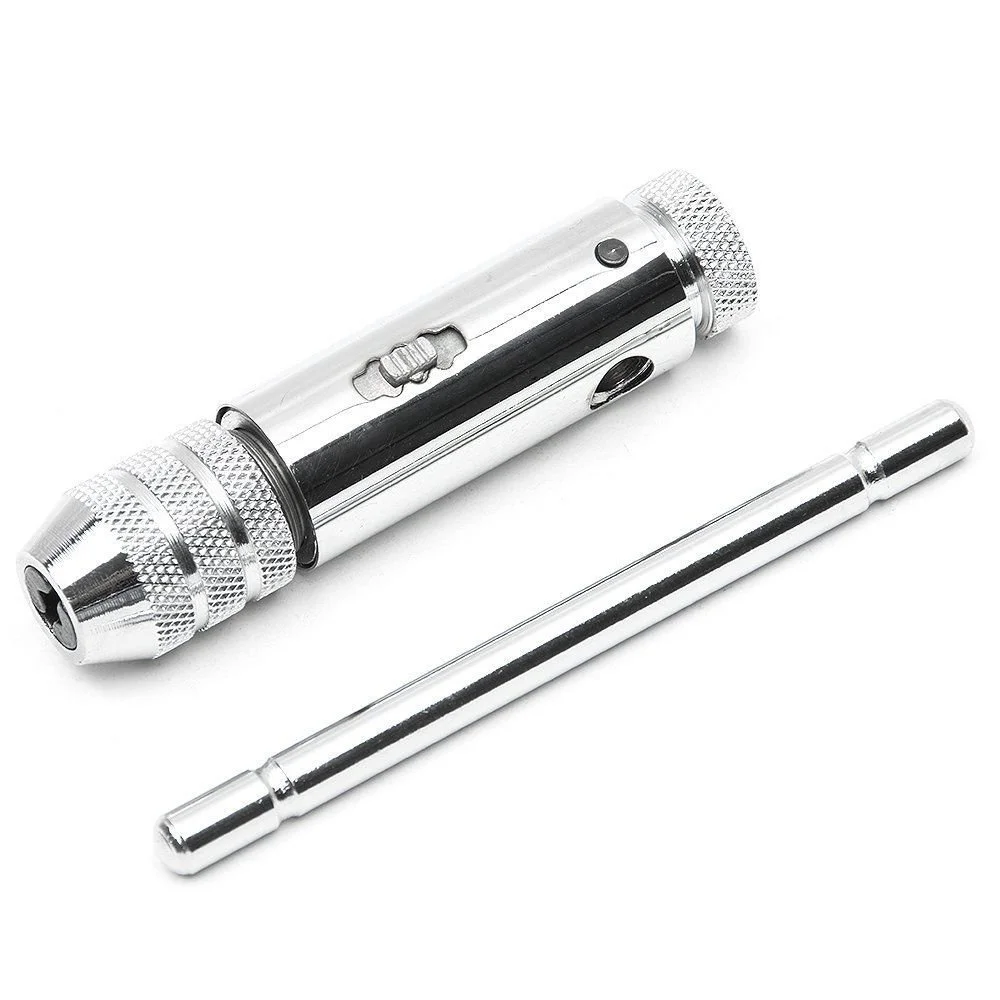 Imagem -05 - Prata T-handle Ratchet Tap Chave Titular Parafuso Máquina Rosca Metric Plug T-shaped Tap M3-m8 Mm8 mm Pcs Ajustável