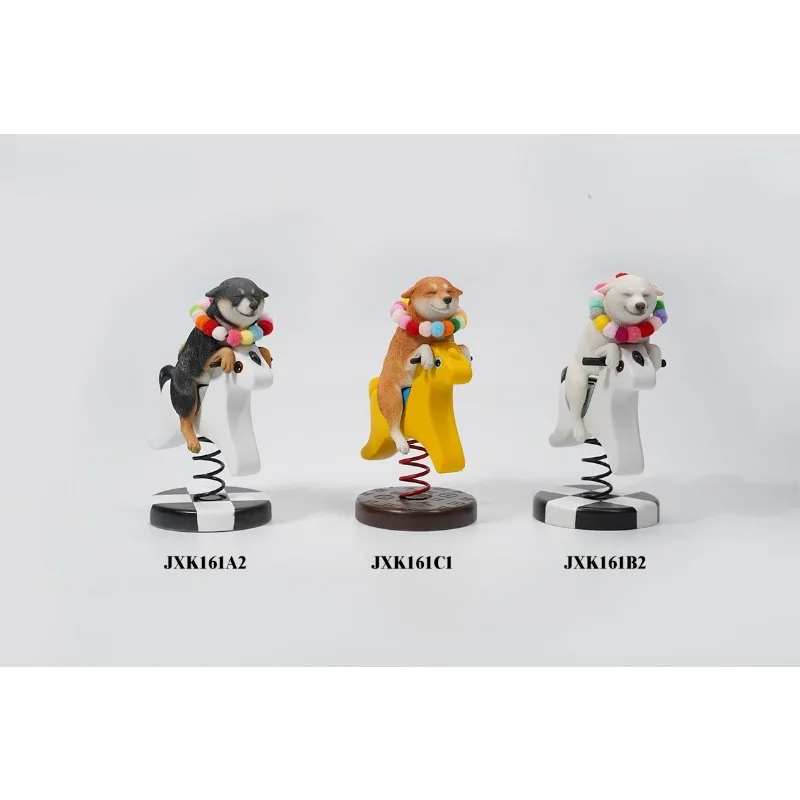 Jxk 1/6 escala cavalo de balanço shibainu animais simulados modelo de cachorro para figuras de brinquedo de 12 polegadas decoração de mesa de carro coletar