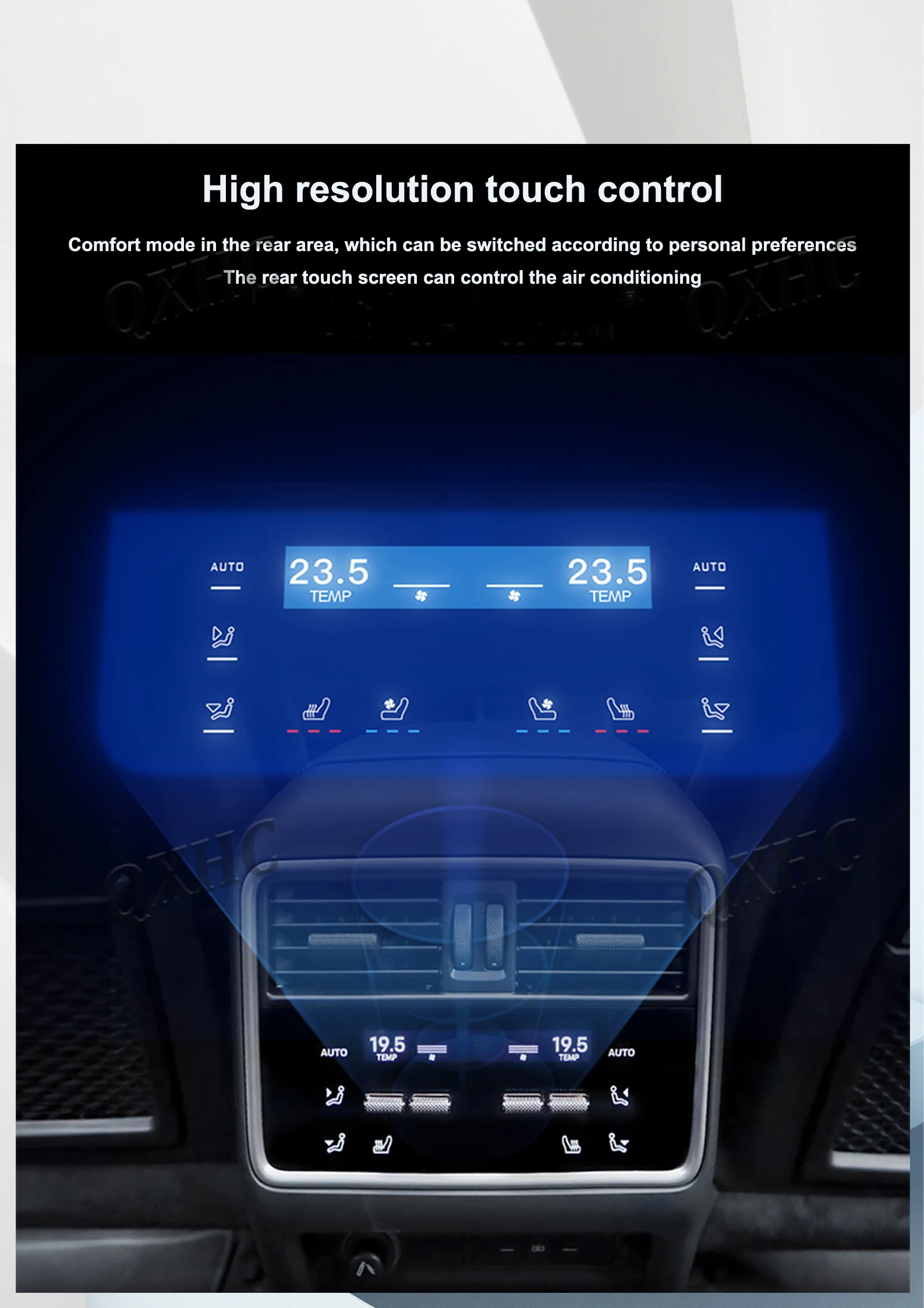 لوحة تحكم التيار المتردد الرقمية مشغل وسائط متعددة للسيارة لبورشه كايين 2024 لوحة مناخ مكيف الهواء الخلفي