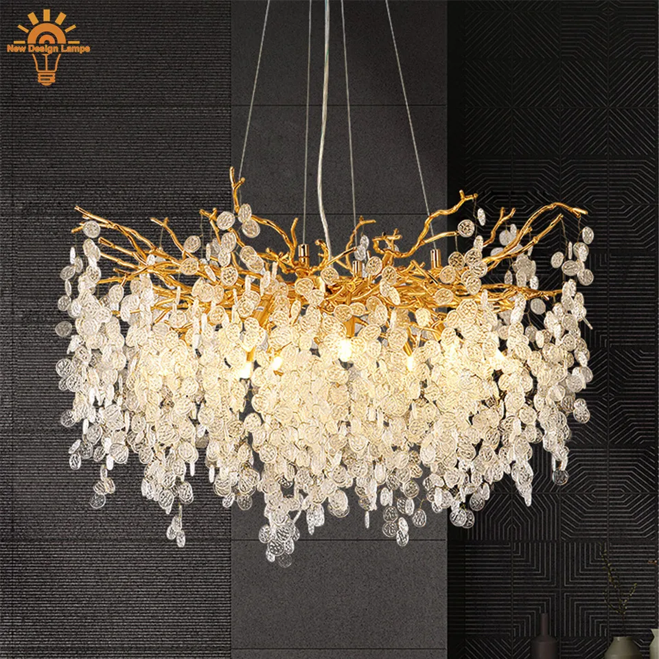 Nordic Industrial Chandeliers Lighting Lamp Crystal Designer Hanging Chandelier Tree Branch Dinning Room Lighting Fixtures