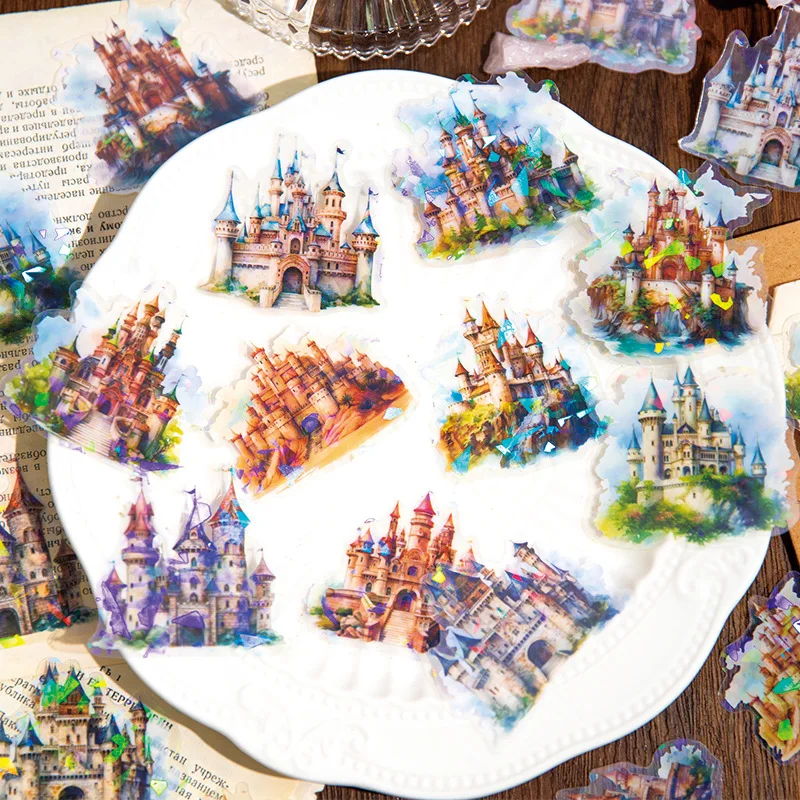 20 PCS/Pack Dreamy House Series PET Sticker Pack, Castle‑Themed DIY Journal Scrapbooking Decor Supplies