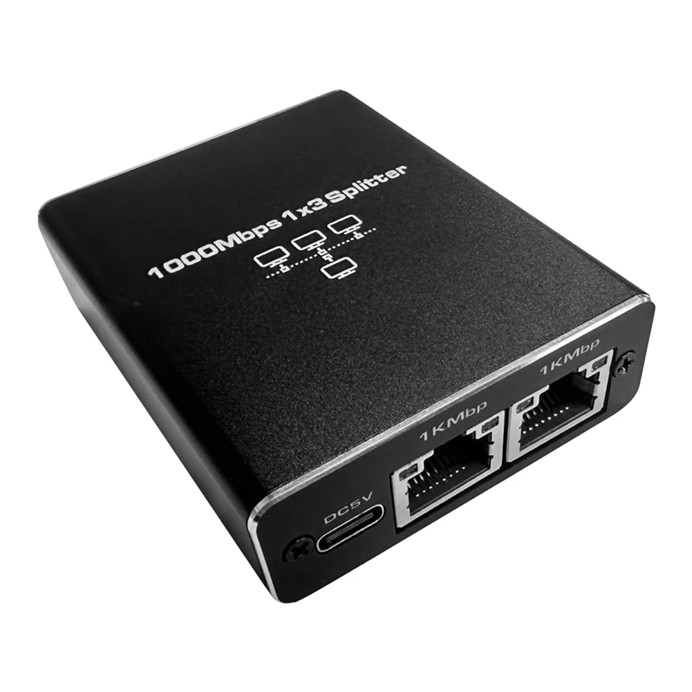 

High Speed Gigabit Ethernet Splitter RJ45 Splitter 1 To 3 Connections 1000Mbps Supports Cat5/5E/6/7/8 Easy Install Easy To Use