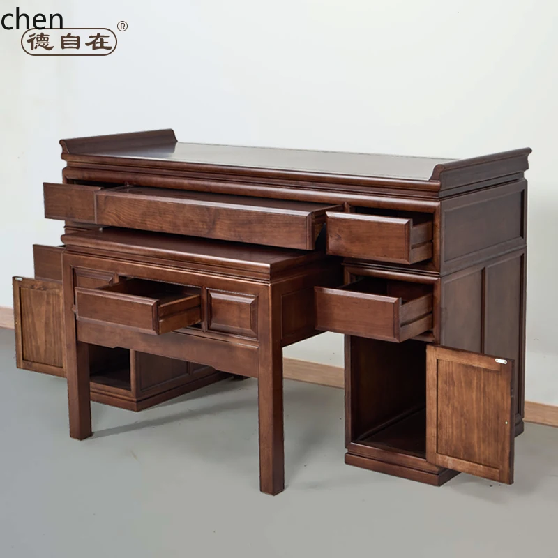 a6  Altar Table Solid Wood Home Buddha Table Strip Case God  Middle Hall Incense Case Incense Temple Offering Table