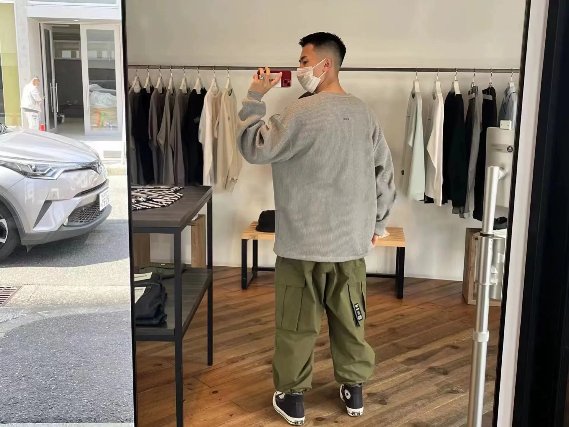 WTAPS WAFFLE LS COTTON 26SS Men Long Sleeve Waffle Sweatshirt Japanese Streetwear Loose Fit Crew Neck Casual Pullover