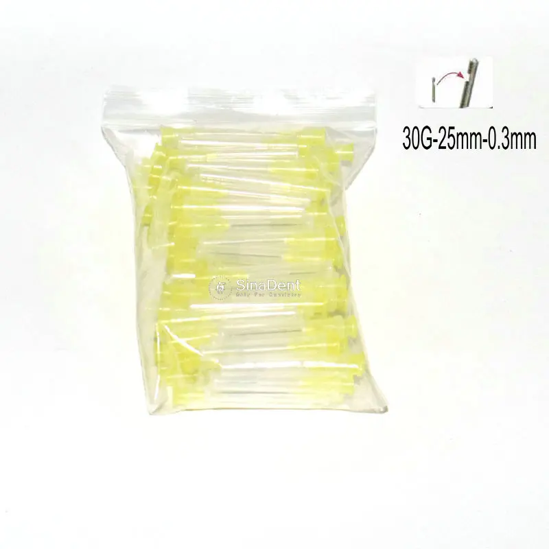 100pcs/Bag Dental Endo Irrigation Needle Tips 27G 30G Single Vent Side Vent Yellow Orange Grey for irrigation of Root canals