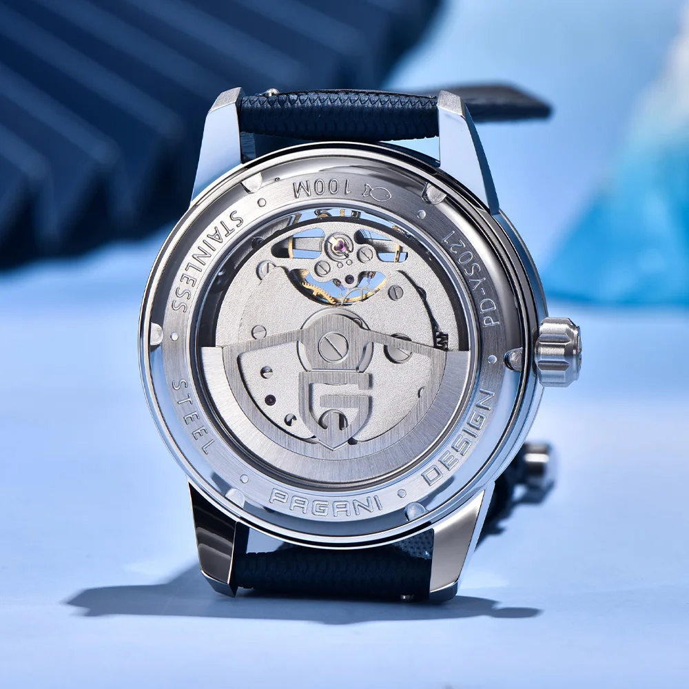 2025Pagani design Tourbillon Orologio da uomo di lusso Confezione regalo Moda Zaffiro Orologio meccanico automatico Orologio da 10BAR Fasi lunari da uomo