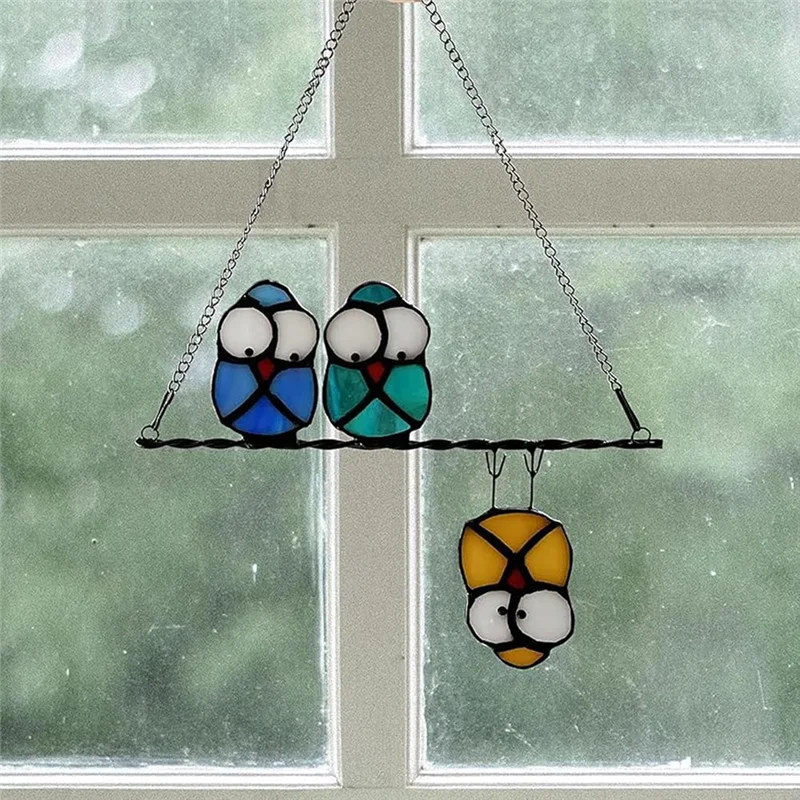Stained Glass Window Hanging Chain With Suction Cup Hooks, 4 Pcs 20 Inch Picture Hanging Chain Sunshine Catcher