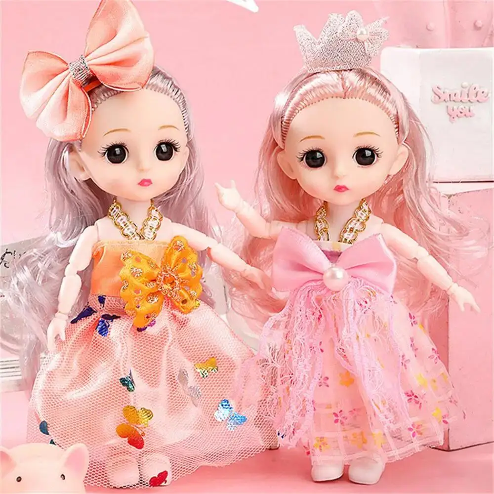 17cm 1/12 Scale BJD Doll With Clothes Shoes DIY Movable 13 Joints Fashion Cute Princess Doll Figure Happy Girl Gift Children Toy