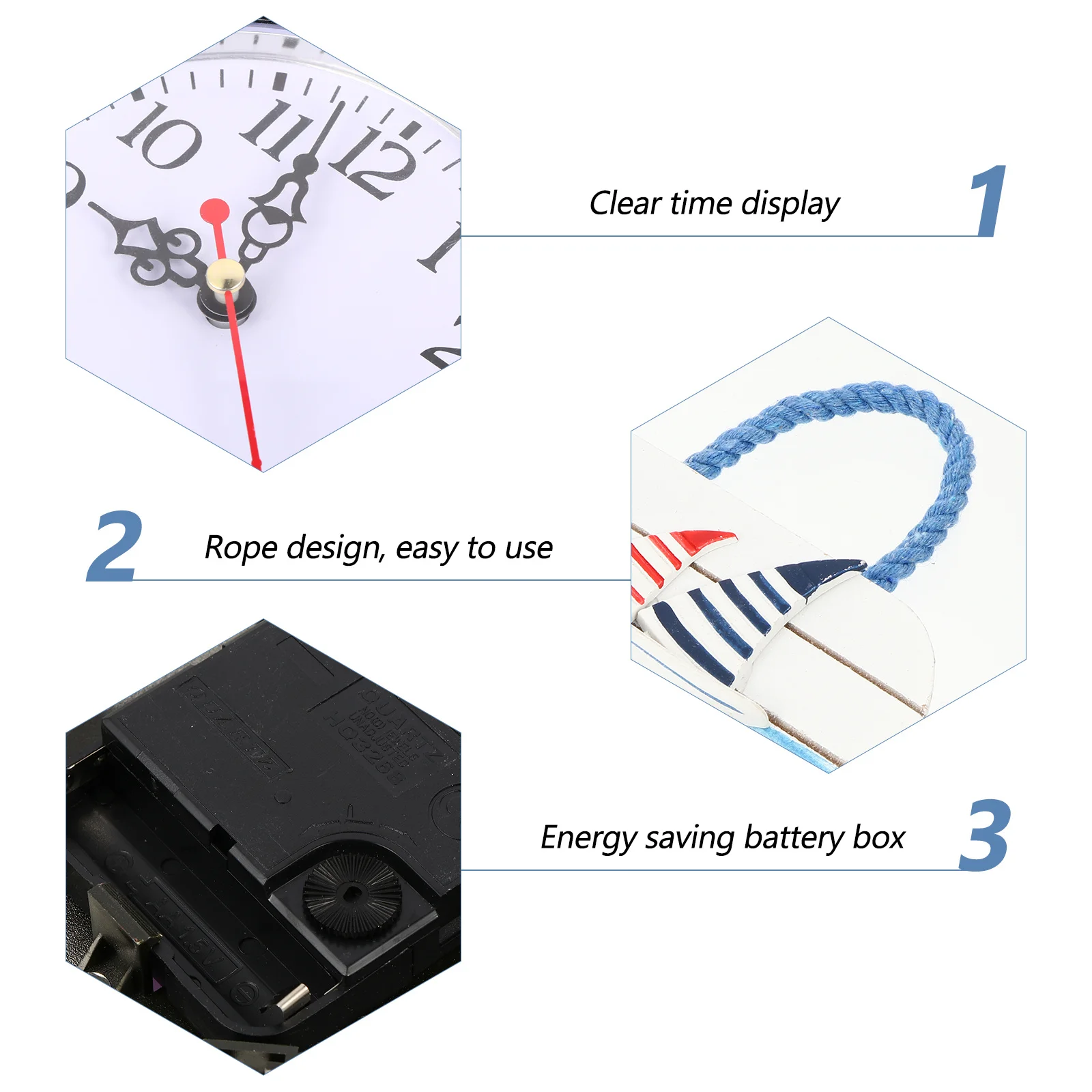 

Wooden Hanging Clock Rudder Shape Mediterranean Style Wall Decor For Home Hotel Cafe Garden Wooden Wall Clock