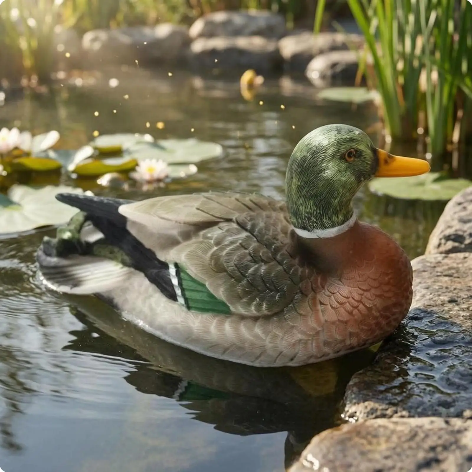Resin Duck Figurine Outdoor Pond Sculpture Floating Water Decor Garden Aquarium Animal Ornament - view 4