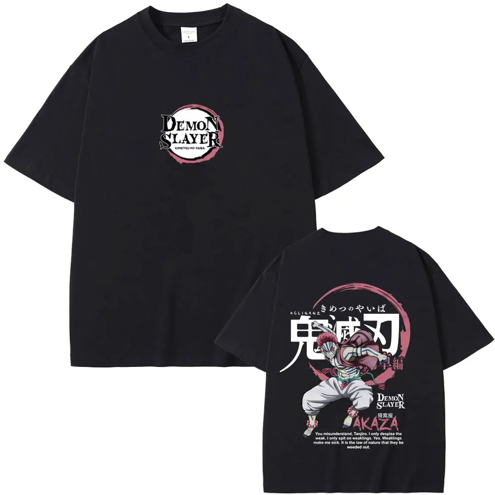 

Anime Demon Slayer Akaza T Shirts Summer Men Women Casual Oversized Short Sleeve Men's Fashion Hip Hop T-shirt Male Vintage Tees