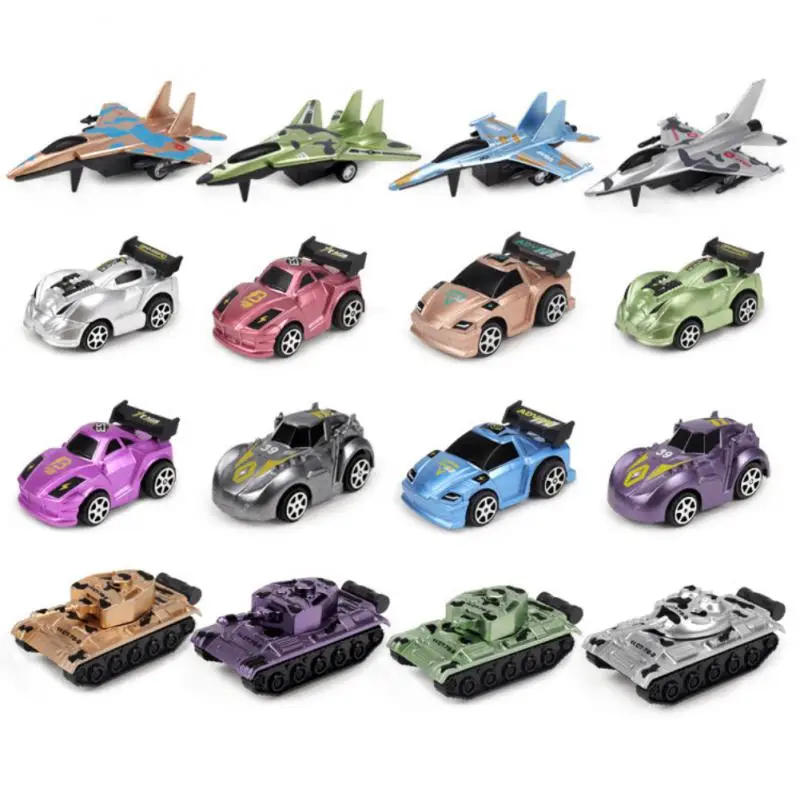 1~10PCS New Mini Car Children\'s Toy Pull Back Car Tank Aircraft Model Kids Inertia Cars Boy Toys Diecasts Toy For Children