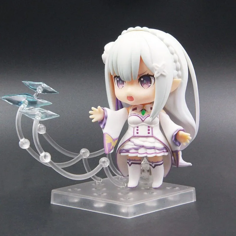 #751 Re‑Zero Emilia Cute Q‑Style Pvc Collectible Figure Anime Character Model Home Office Desktop Display Decoration Gift view 5