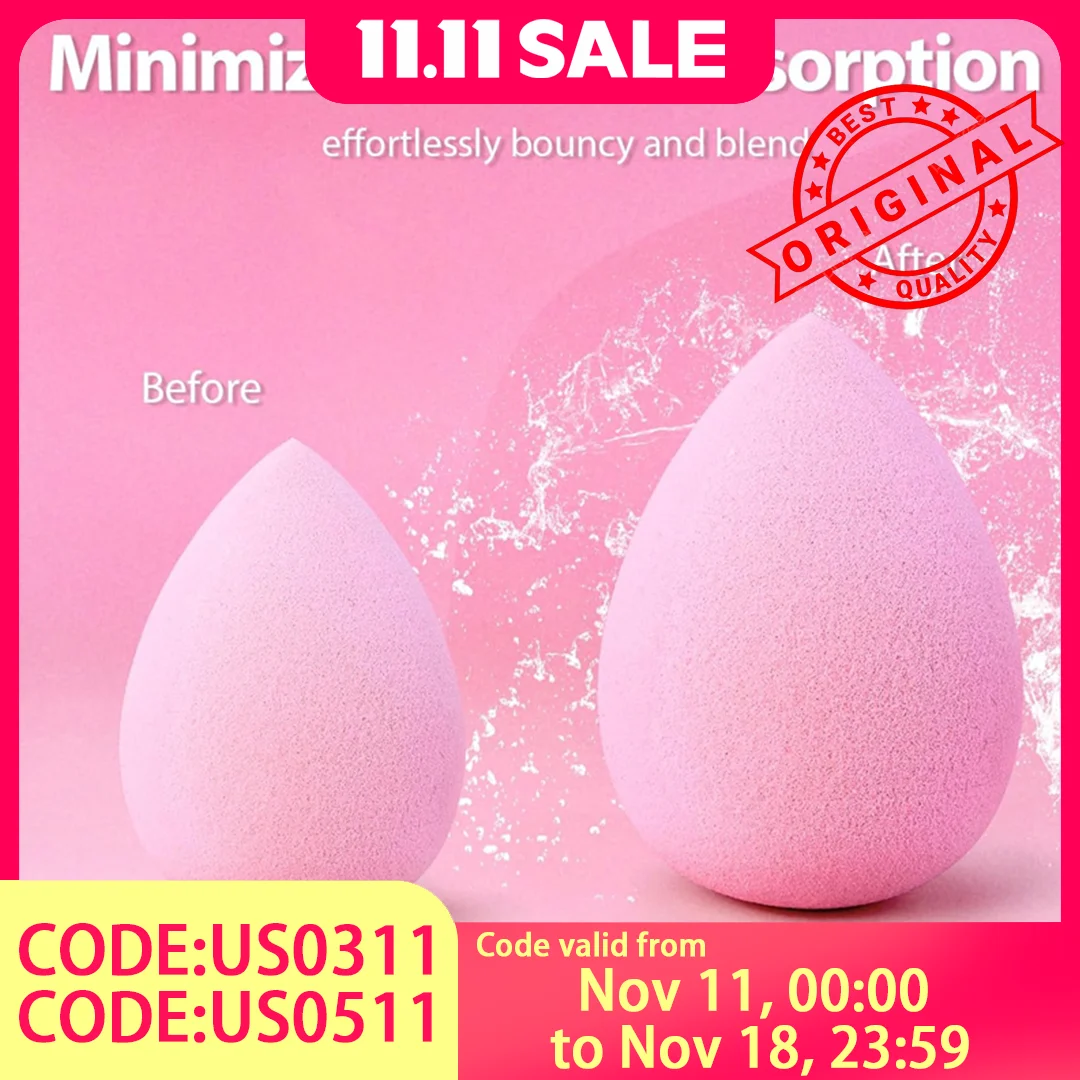 Hydrophilic Non-Latex Beauty Sponge – Soft & Bouncy, Dual-Use for Dry & Wet Makeup Application with Minimal Product Waste
