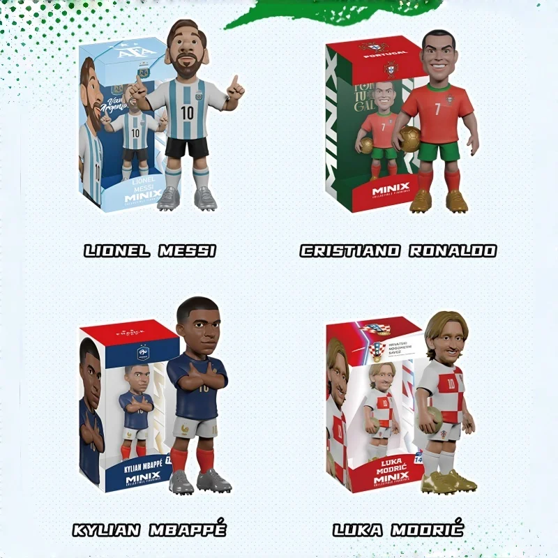 

Authentic Football Figure Set Lionel Messi Cristiano Ronaldo Kylian Mbappe Luka Modric 4 Types Desk Decor Collectible In Stock
