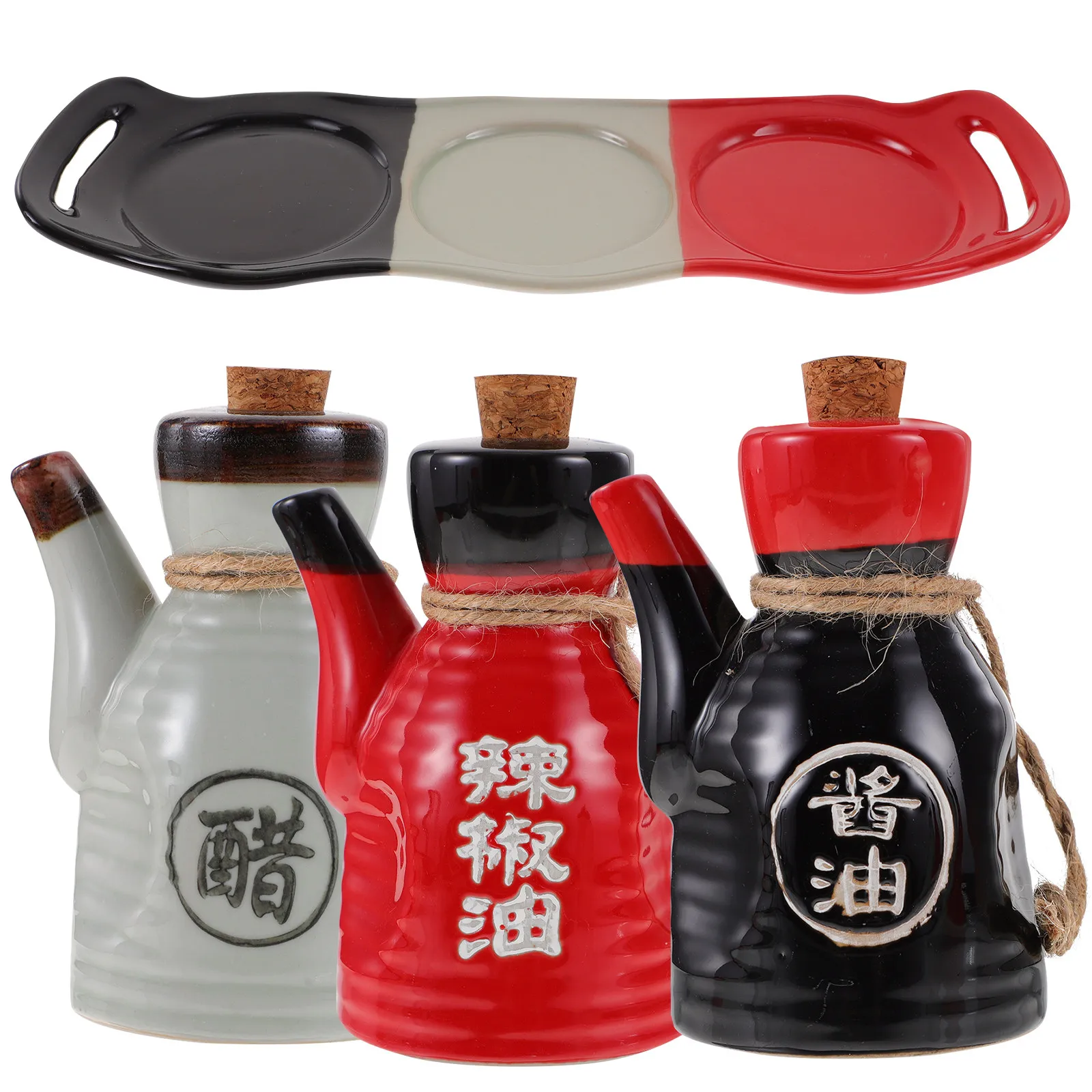 

Набор из 1 керамической бутылки для соевого соуса и уксуса в японском стиле, для хранения приправ на кухне, с современным дизайном и непроливающимся дозатором