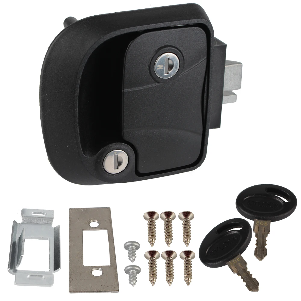 

RV Camper Trailer Entry Door Lock RV Door Lock Replacement Double Open Door Lock Door Latch Handle with Keys