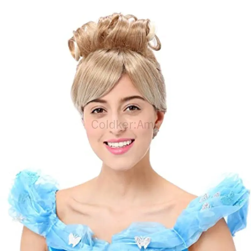 

Princess Hair Wig for Women Princess Cosplay Costume Halloween Party Short Curly Blonde Hair
