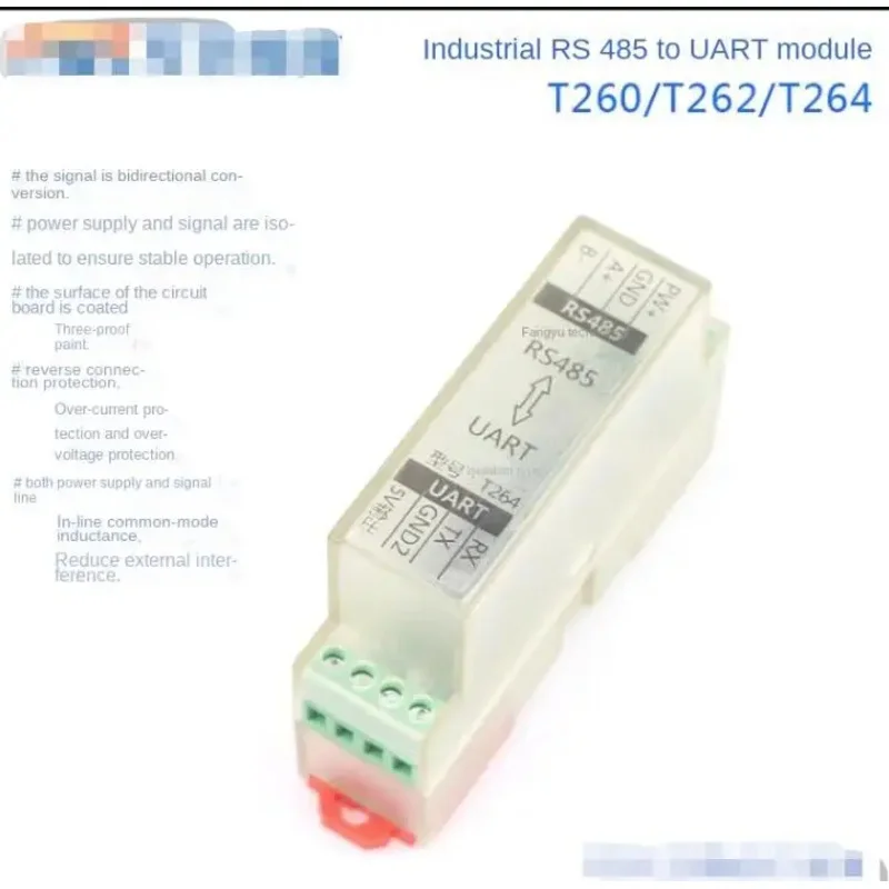 

Industrial Grade RS485 to TTL/UART Half-duplex Two-way Communication Module / Isolated / with Shell /T260/62