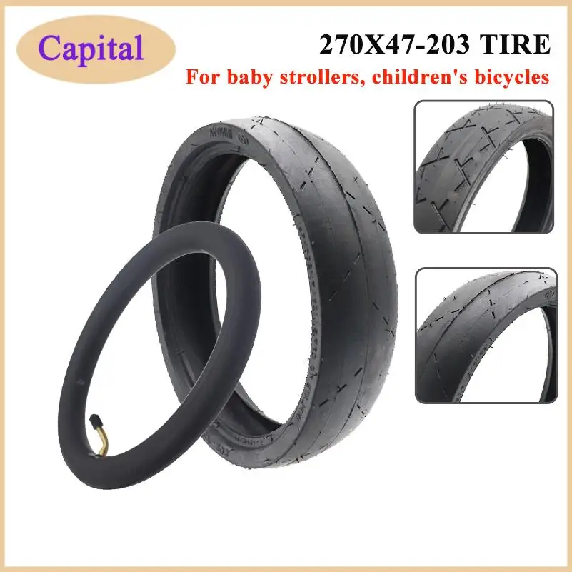 

10 Inch 270x47-203 Inner Tube & Tire For Baby Carriage Trolley E-Bike Electric Scooter Wheel Tire Accessories
