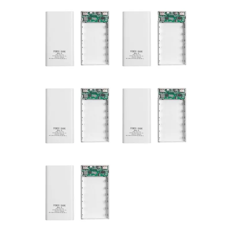 

Корпус для повербанка на 5 аккумуляторов 18650 с ЖК-дисплеем, 5В 2.1А, 20000 мАч, для самостоятельной сборки (DIY), с доставкой за 24 часа