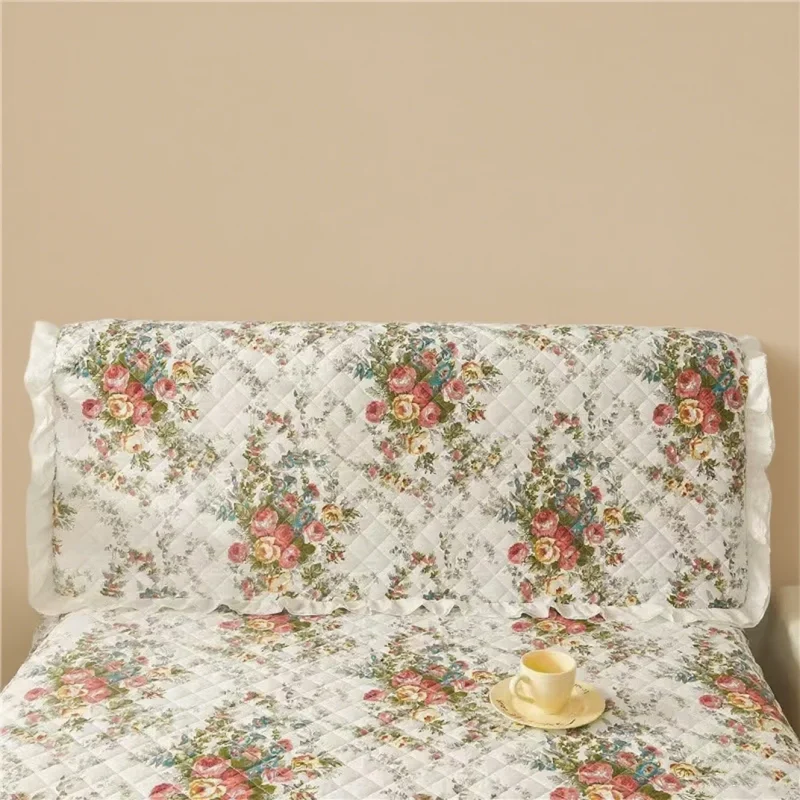 European All-inclusive Thick Quilted Headboard Cover Soft 100% Cotton Printed King Queen Size Dustproof Bed Head Cover 180x70cm