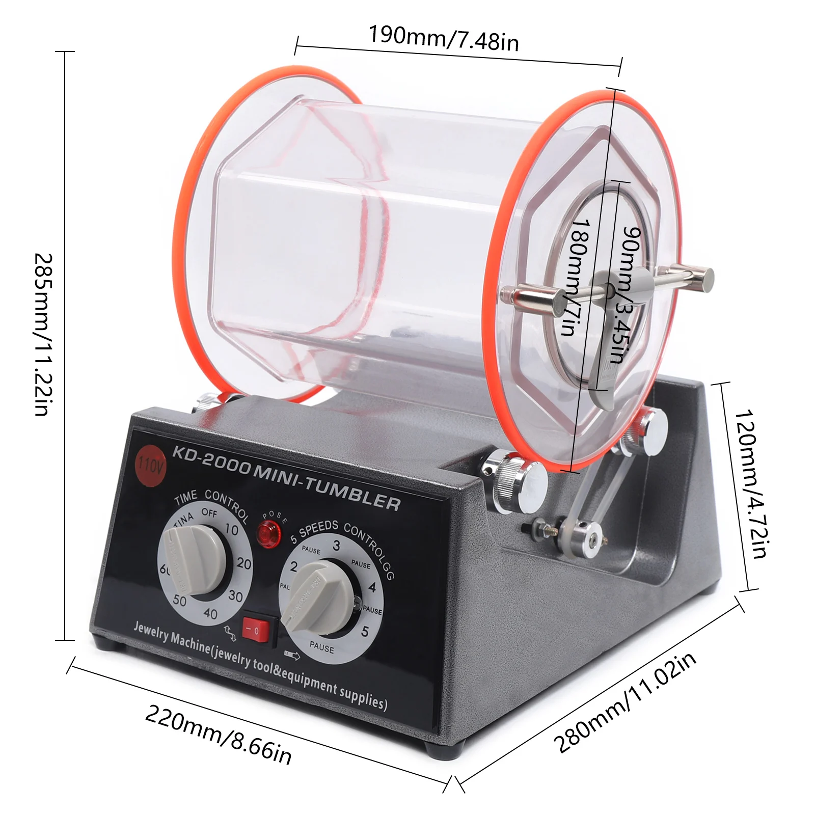 Polisher 220V 150W 5 Speed Gears Sanding Machine Optional Five-Speed Polishing Machine Polishing Beads