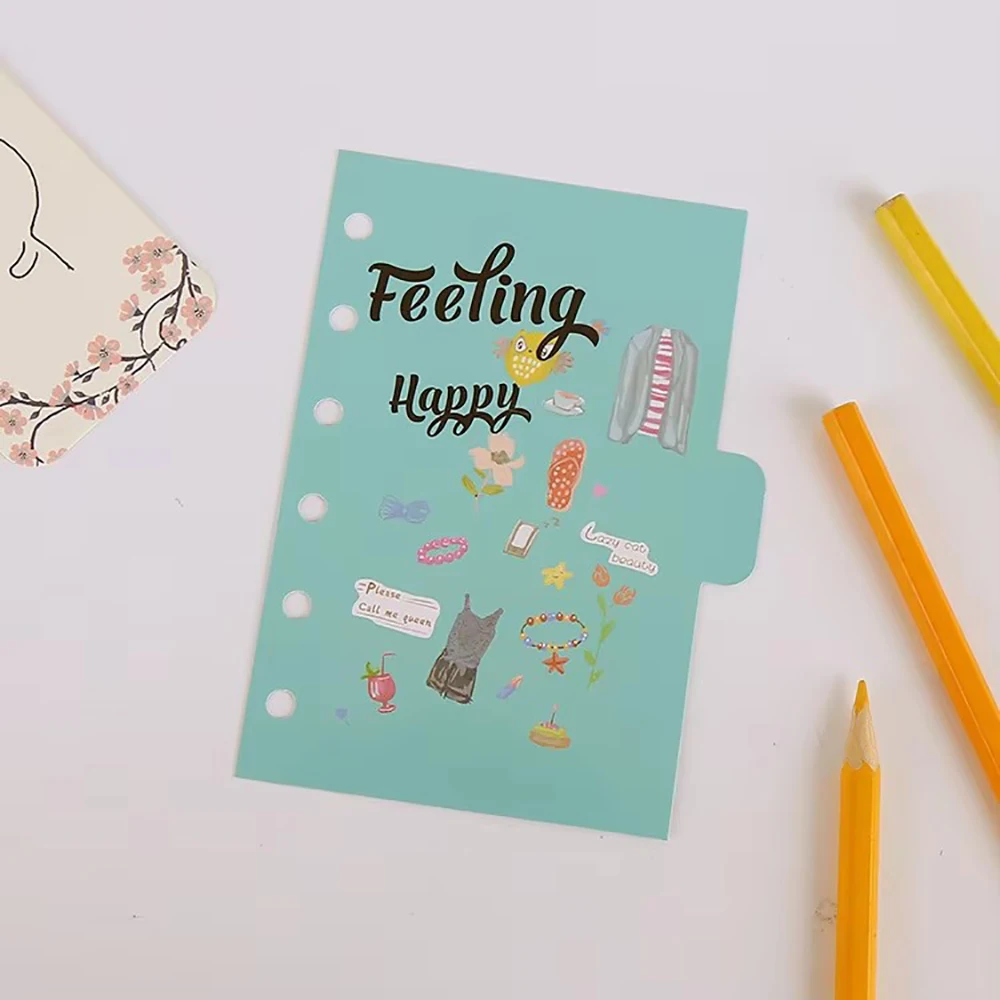 A5/A6/A7 Index Page Classification Loose Leaf Book Sub-page Paper Note Classification 6 Hole Refill Loose-leaf Page Separator