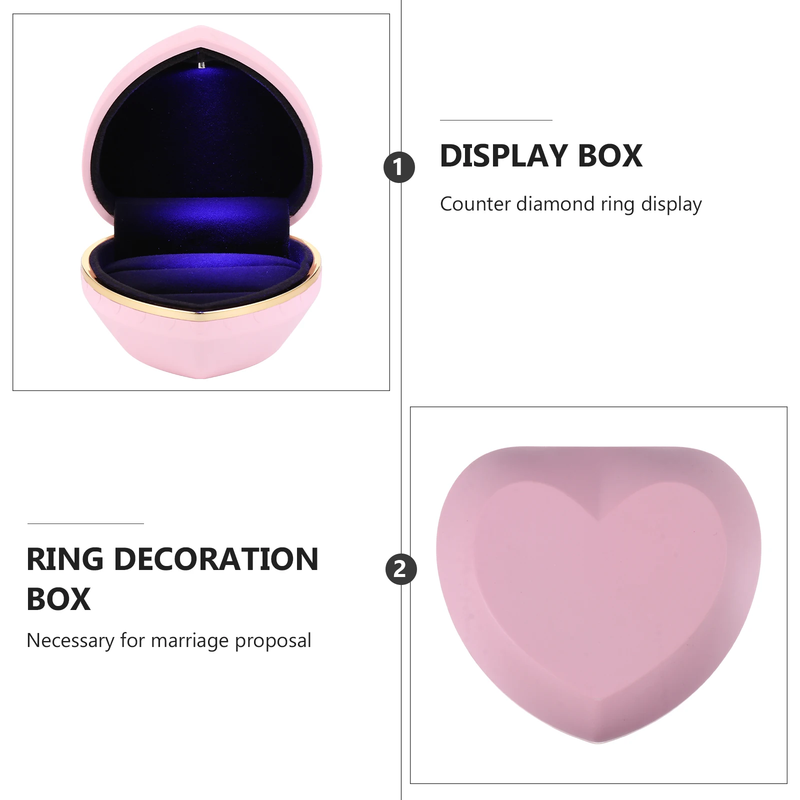 

Shaped Heart Ring Gift Box The Jewelry Display Case Commemorate Boxes Pink Paint Travel