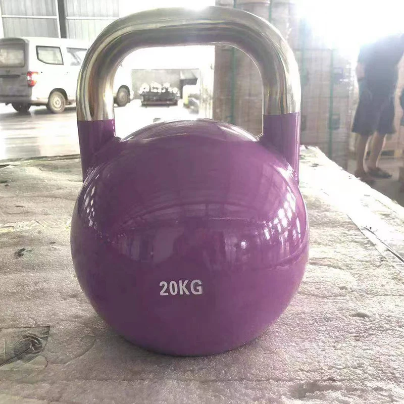 جرس Kettlebell من الحديد الزهر عالي الجودة لأداة تدريب التمارين الرياضية المصنوعة من الفولاذ الملون لرفع الأثقال للمنافسة #6