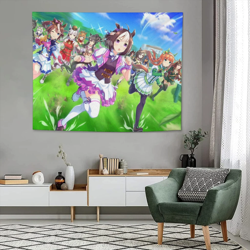 Uma Musume Pretty Derby Tapestry Room Decor Aesthetic Meme Tapestries Home Banners