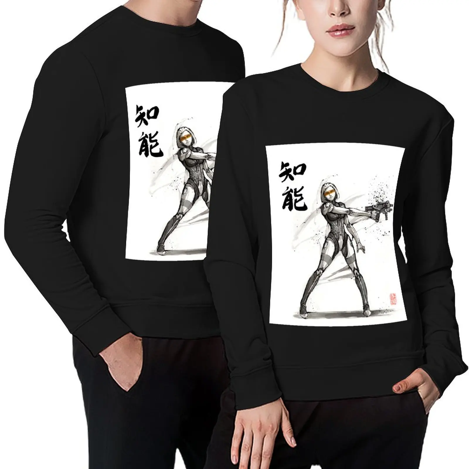 

EDI from Mass Effect Universe sumi and watercolor style Pullover winter clothes blouse japanese style sweatshirts