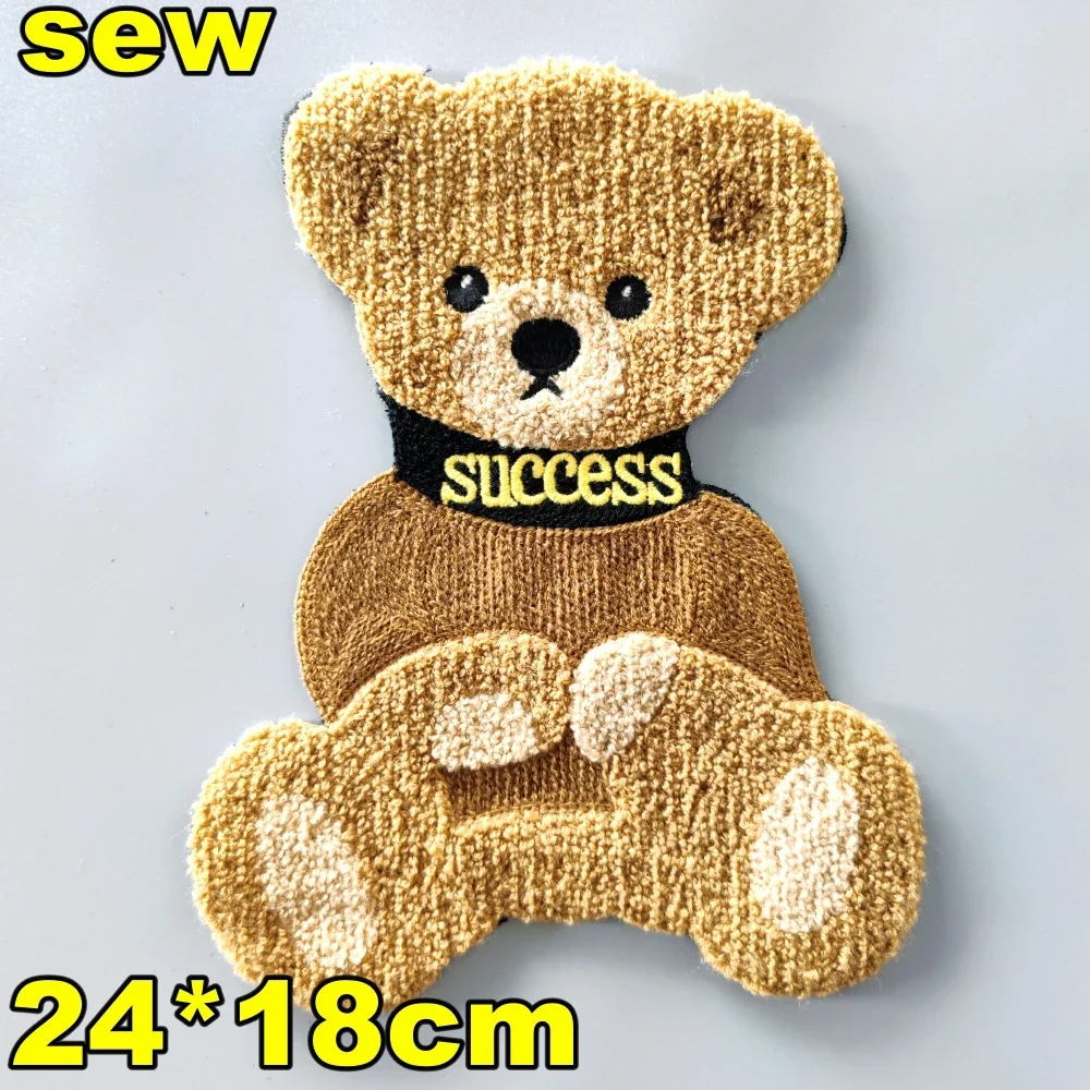 Embroidery Chenille Patch,Bear Animal Cartoon Number Badges,Bears Appliques Girls Skateboard Patches for Clothing WF235311