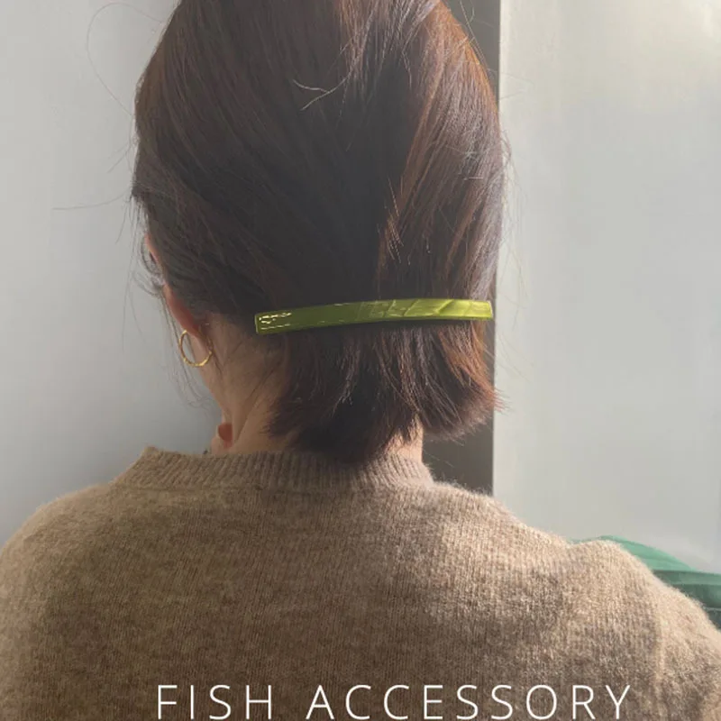 

Корейские заколки для волос Fresh Pear Green Pearl White Flat Spring, держатели для хвоста, для коротких и тонких волос, для прически полупучок