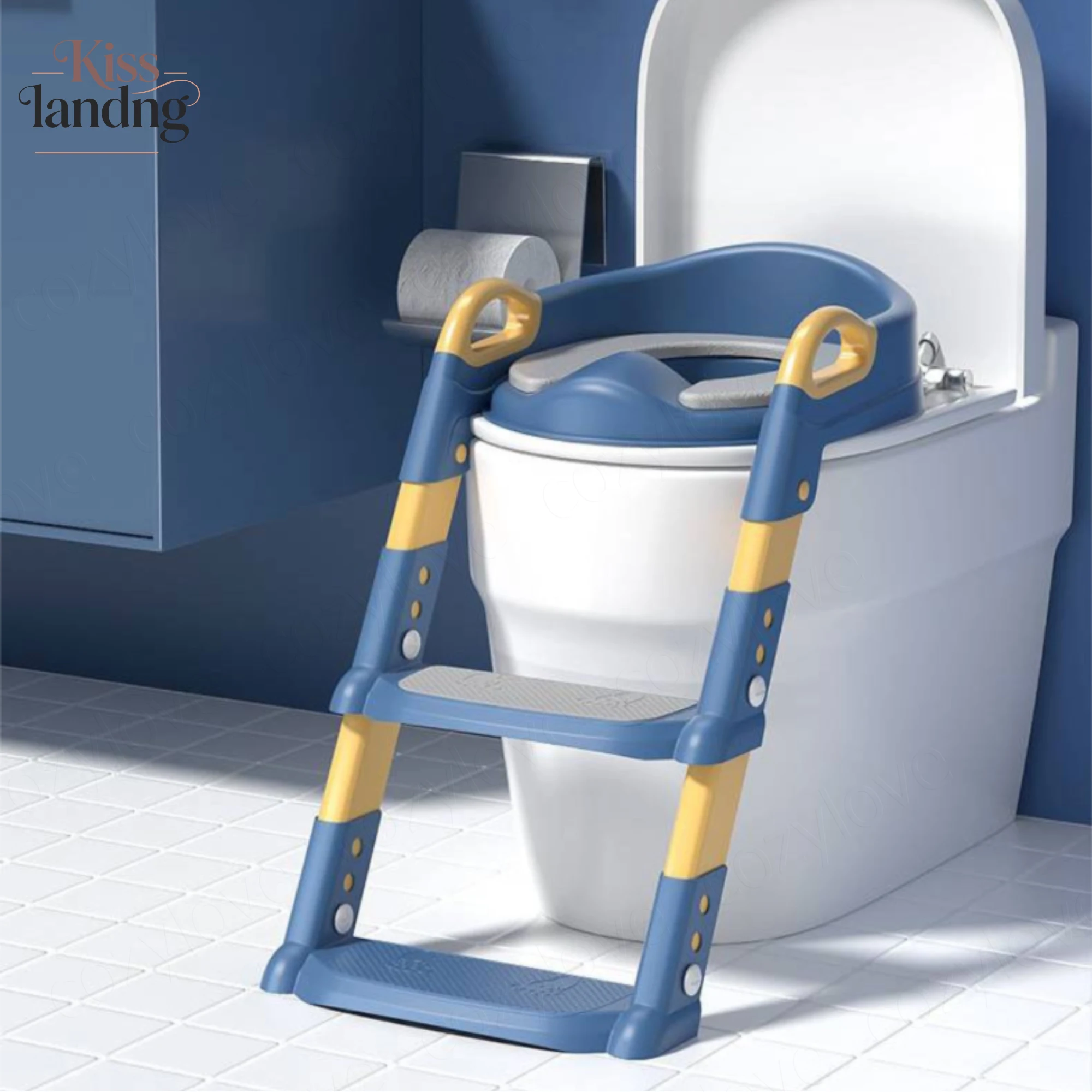 Toddler Toilet Training Seat with Step Lad | Adjustable Height Potty Training Chair for Kids, Anti-Slip & Easy to Clean
