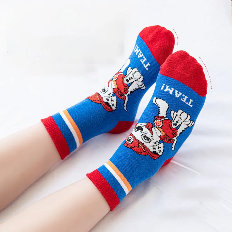 5 Pairs Paw Patrol Kids Socks Cotton Boys Cute Cartoon Socks for Children Baby Casual Socks Autumn Soft Clothing Accessories New