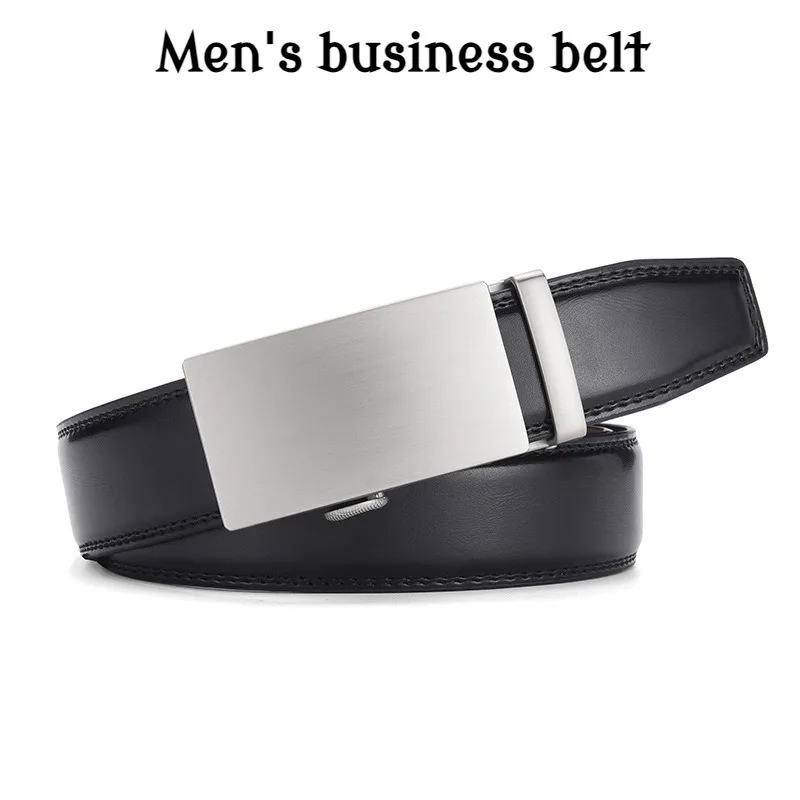 Men's Business Belt Simple Smooth Genuine Leather Belt