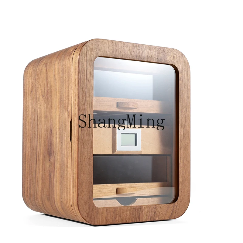 LXY-armario curvo para cigarros, Mini armario hidratante profesional pequeño de humedad constante, estante de capa de madera de cedro para el hogar