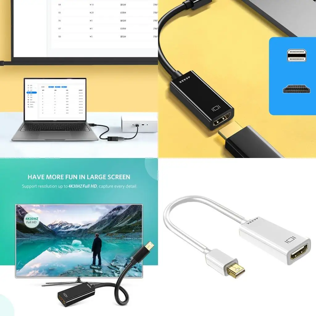 

R53C Compactly Mini DP to Hdmis 4K Cable Plugs and Play Adapter For Mini Devices Display Streaming Traveling Use