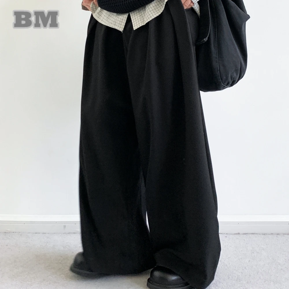 

Japanese Vintage Unisex Casual Pants Men Women Loose Fit Korean Streetwear Trendy Black Loose Trousers Fashion Wide-leg pants